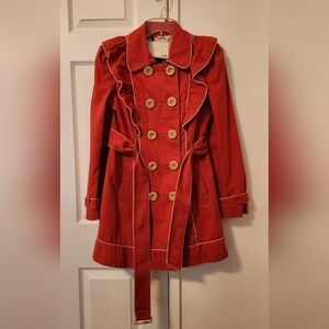 Women's Red Double-Breasted Coat